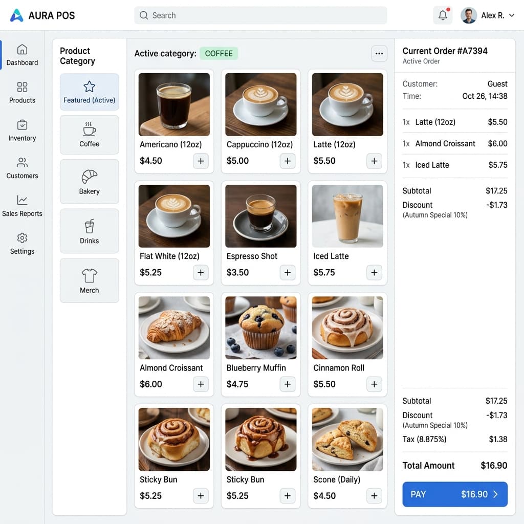 Point of Sale (POS) Interface Screenshot